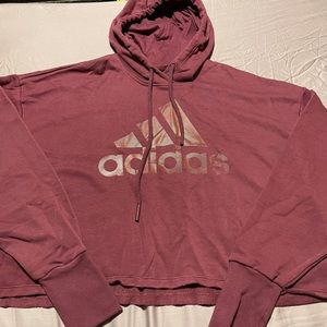 purple cropped Adidas hoodie